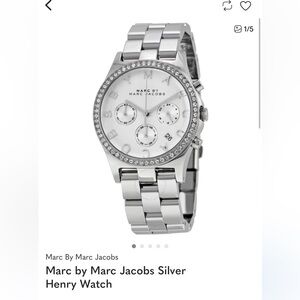 Marc by Marc Jacobs Silver Crystal-Accented Watch